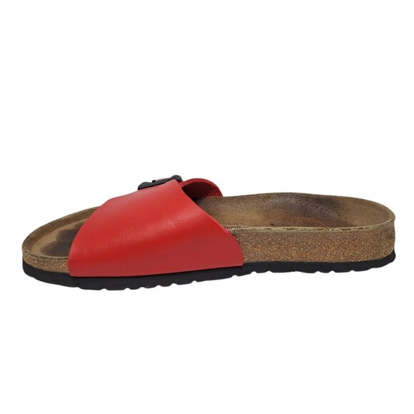Birkenstock Madrid Womens Size 7 Sandal Red Black Buckle Slide Adjustable Birkis - Picture 6 of 9